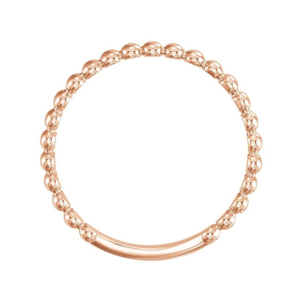 14k Rose Gold Stackable Bead Ring For Anniversary… - image 2